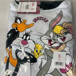 Justice Looney Tunes Pullover Hoodie Size Small 7/8 Bugs Bunny Daffy Duck